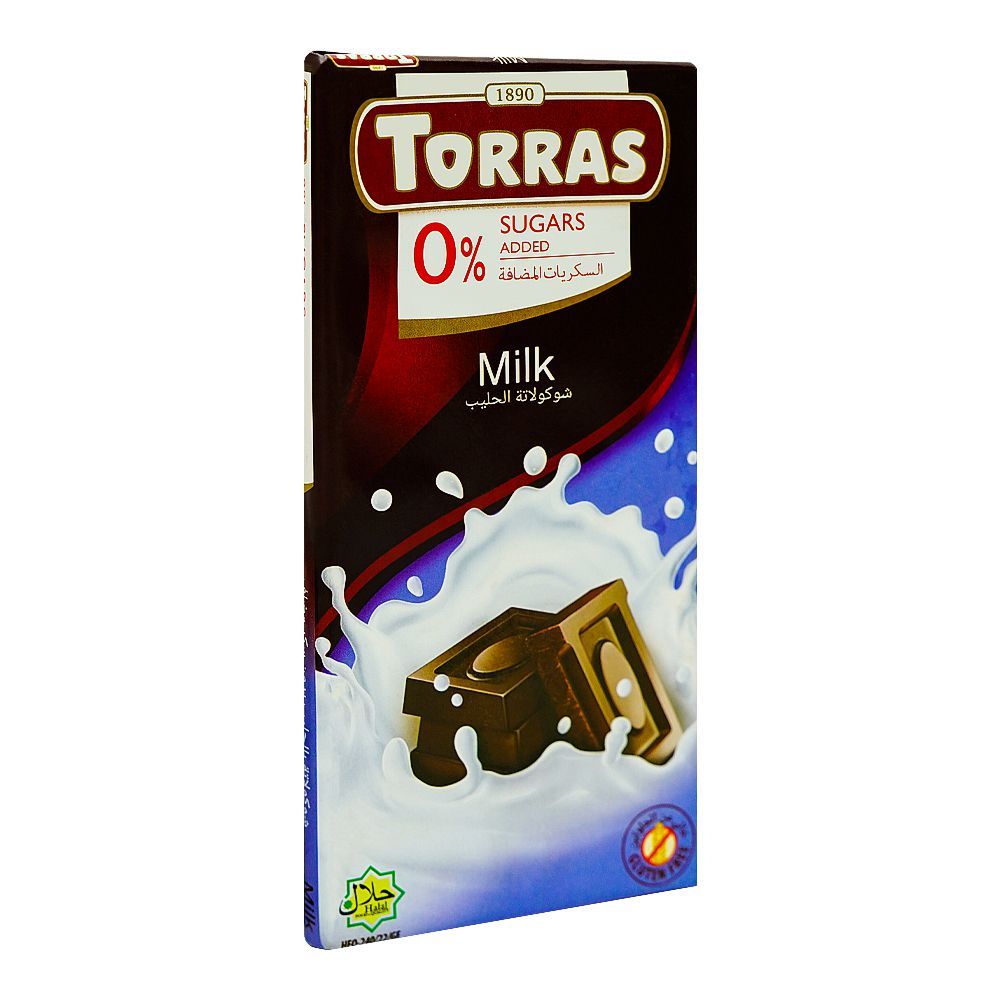 Torras Sugar Free Milk Chocolate, 75g - Main Image