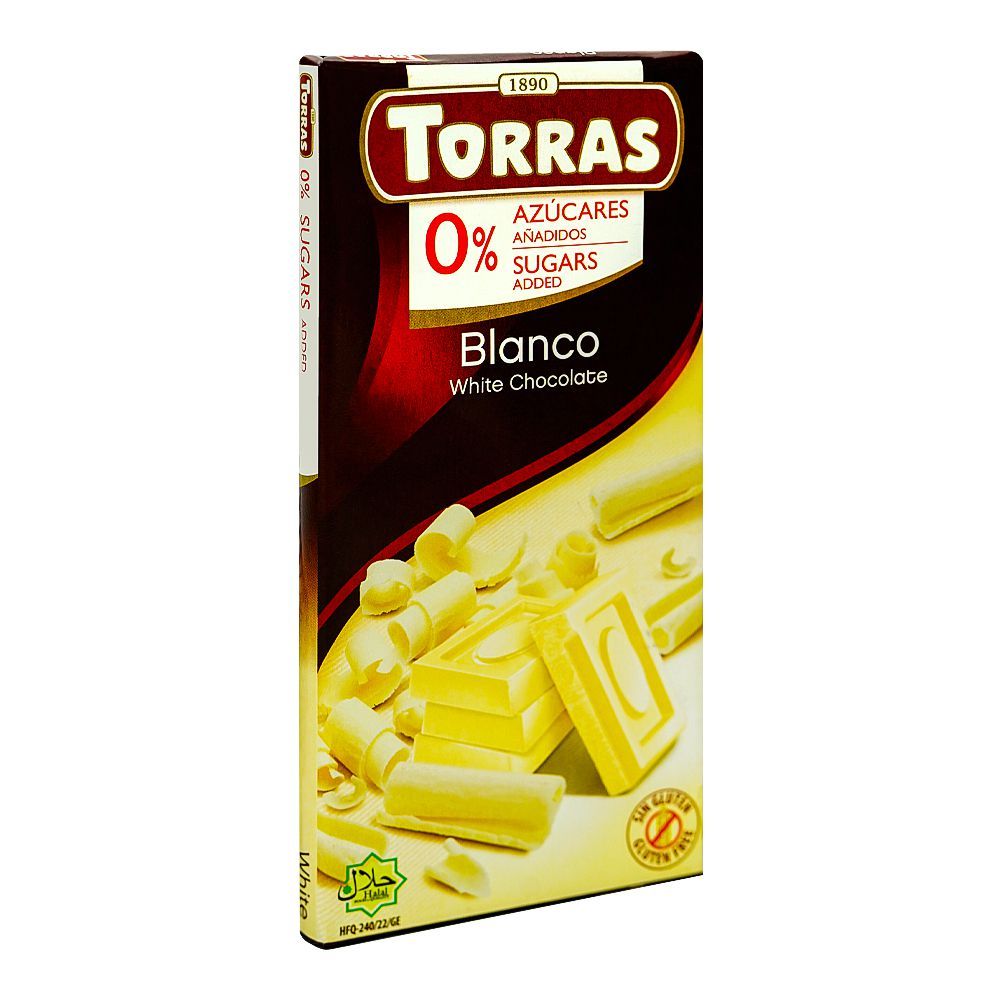 Torras Sugar Free White Chocolate, 75g - Main Image