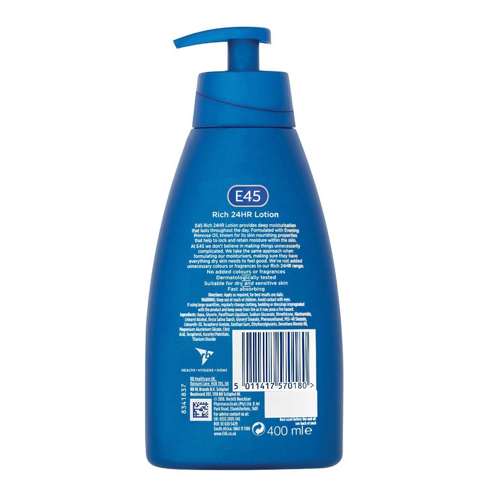 E-45 Evening Primrose Oil Rich 24-Hour Lotion, 400ml - Image 2