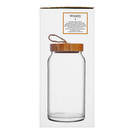 Pasabahce Glass Jar With Wood lid, Glass Storage Containers, 7 Inches, 43593 - Image 3