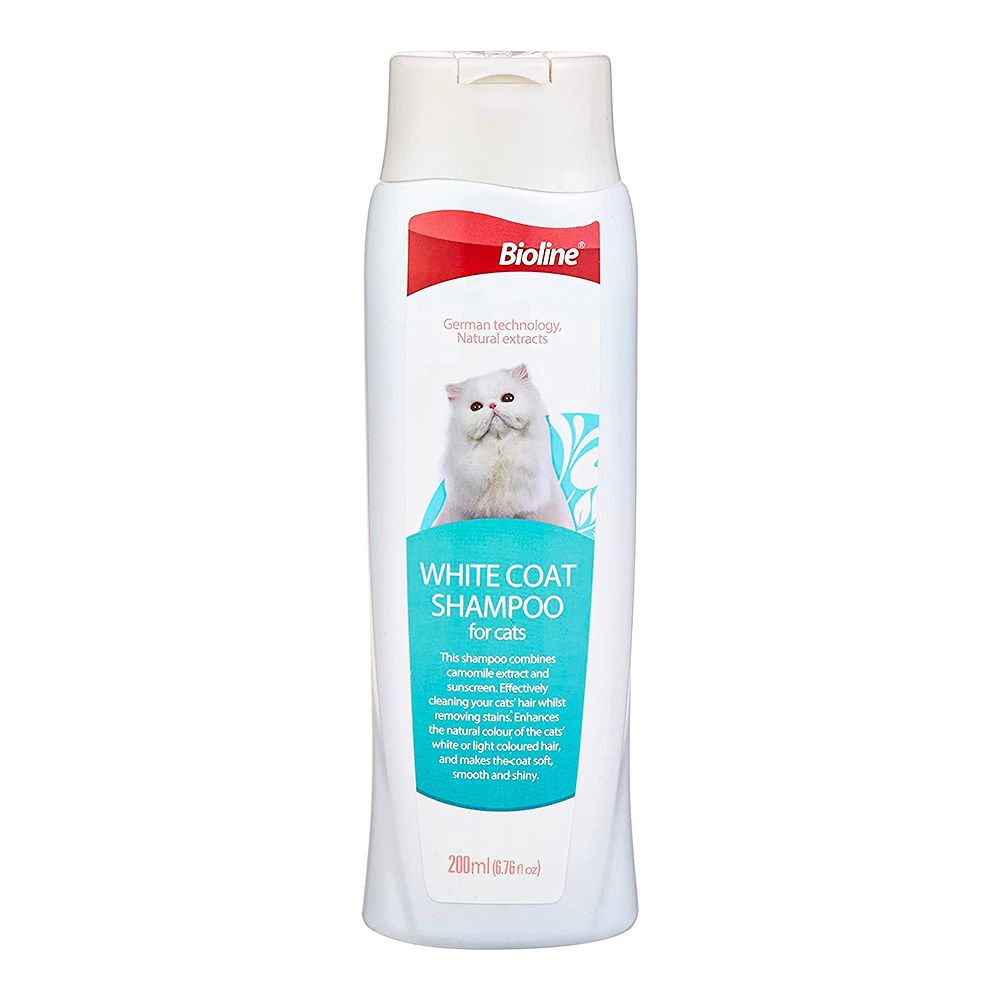 Bioline White Coat Shampoo For Cats, 200ml - Main Image