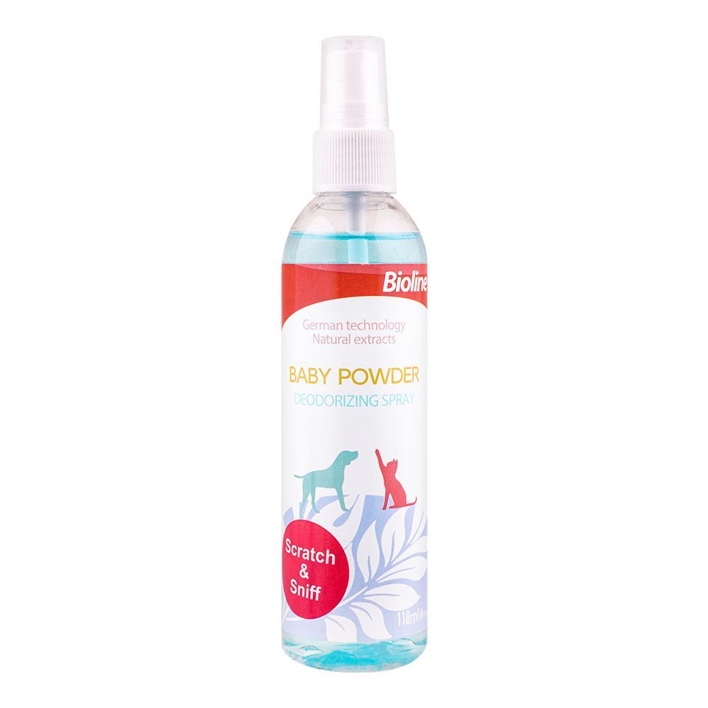 Bioline Baby Powder Deodorizing Spray Scratch & Sniff, 118ml - Main Image