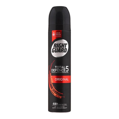 Schwarzkopf Right Guard Total Defence 5 Original Anti-Perspirant Body Spray, For Men, 250ml - Main Image