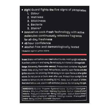 Schwarzkopf Right Guard Total Defence 5 Original Anti-Perspirant Body Spray, For Men, 250ml - Image 3