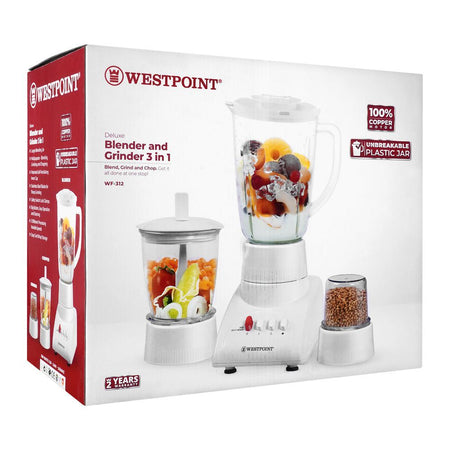 West Point Deluxe 3-In-1 Blender And Grinder, 350W, 220-240V, WF-312 - Image 2