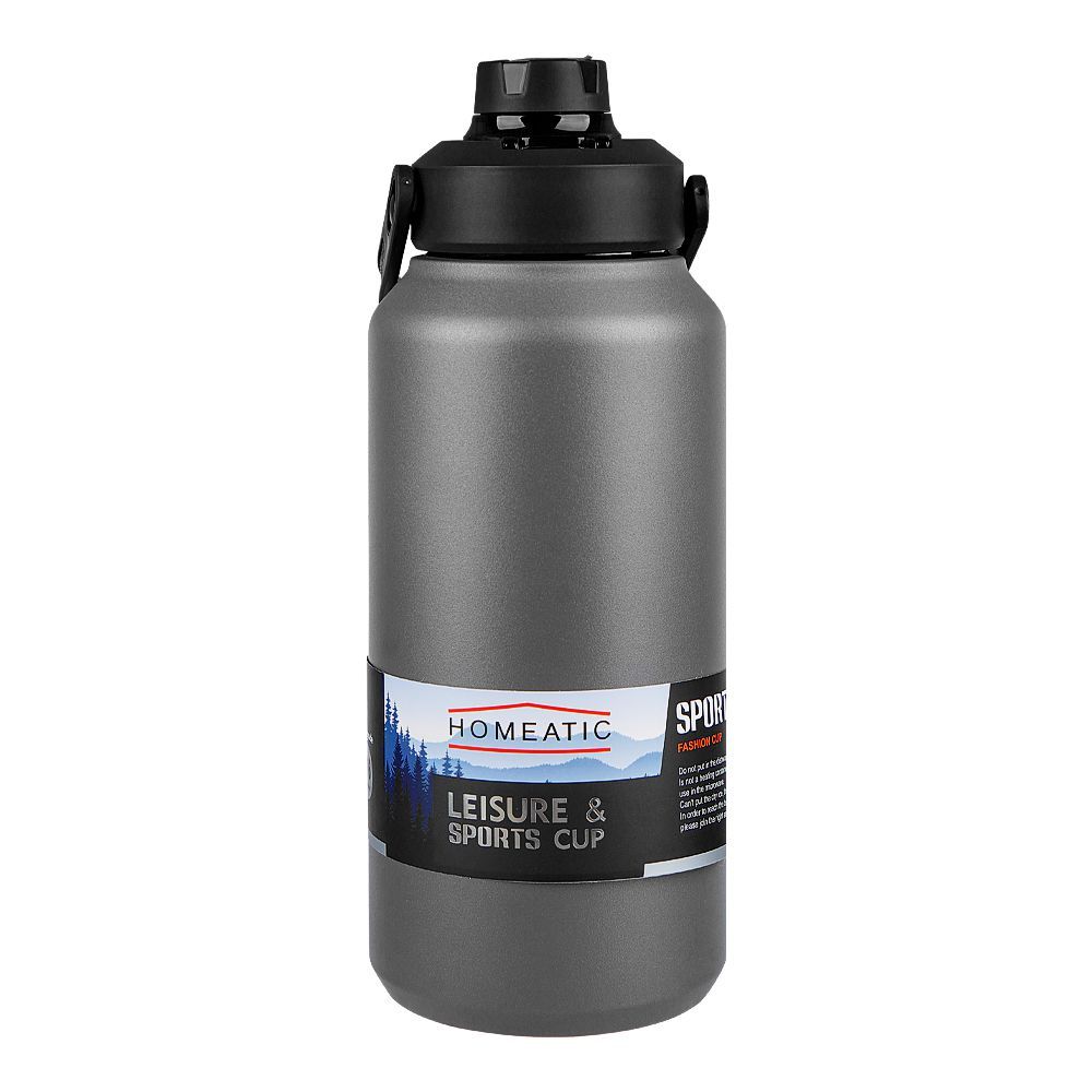 Homeatic Stainless Steel Water Bottle, Rust Proof, 1300ml, Grey, HKD-7011 - Main Image