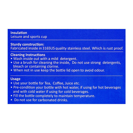 Homeatic Stainless Steel Water Bottle, Rust Proof, 1300ml, Black, HKD-7011 - Image 5