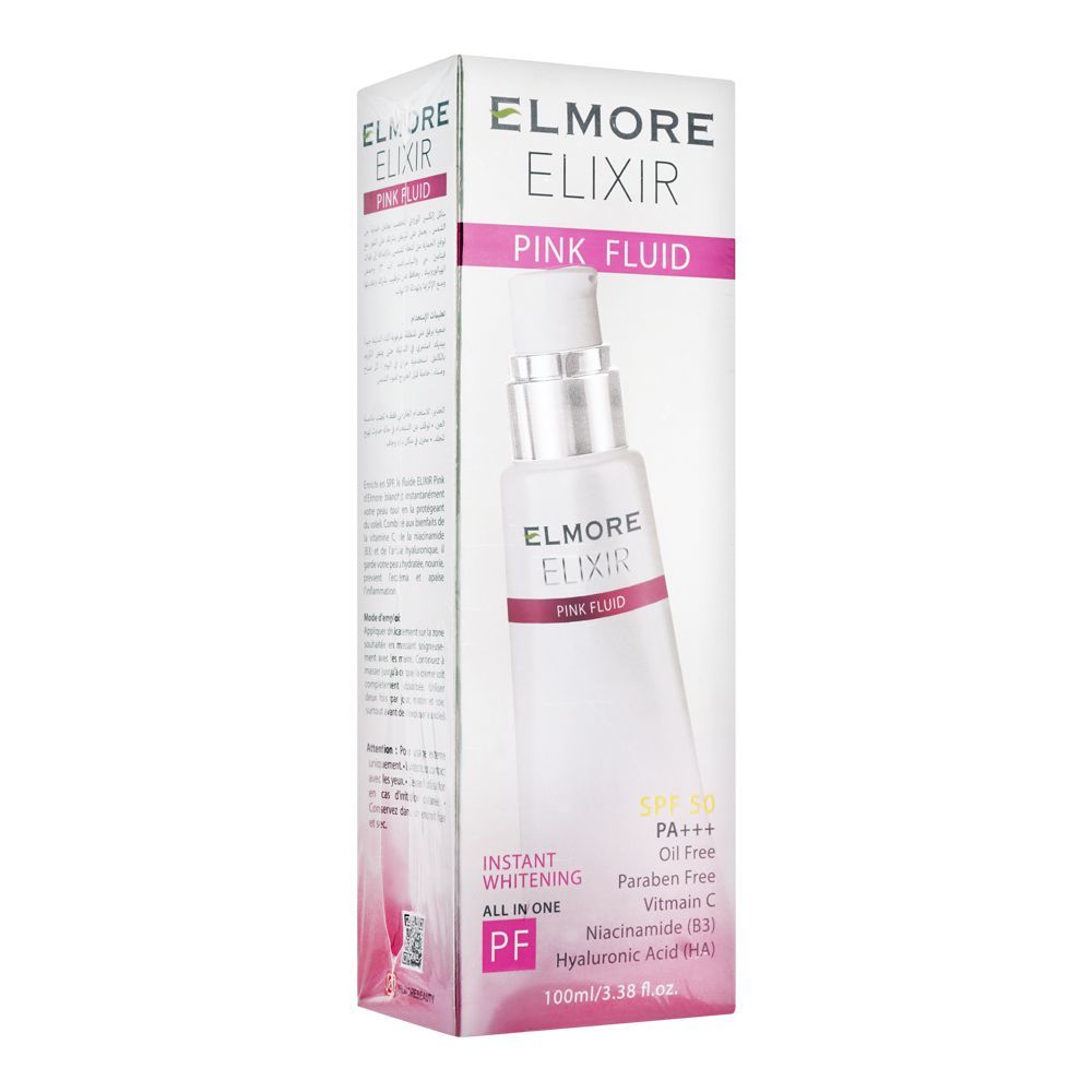 Elmore Elixir 5-In-1 Instant Whitening SPF 50 Pink Fluid, Paraben Free, 100ml - Main Image