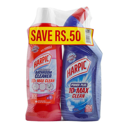 Harpic Power Plus Original, 700ml + Bathroom Cleaner Floral, 450ml, Save 100/- - Main Image