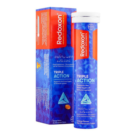 Bayer Pharmaceuticals Redoxon Triple Action Orange Flavour Tablets, 15-Pack - Main Image