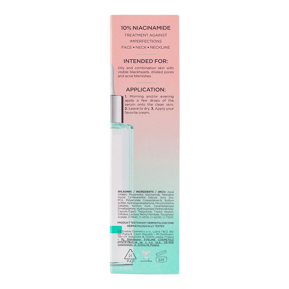 Eveline 10% Niacinamide Zinc Salicylic Acid Serum Shot, 30ml - Image 3