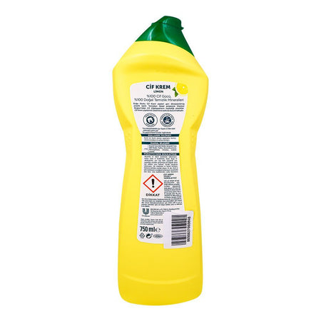 Cif Lemon Cream Cleaner, 100% Natural Cleaning Particles, 750ml - Image 2