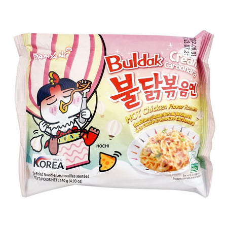 Samyang Hot Chicken Cream Carbonara Noodle, Halal, 140g - Main Image