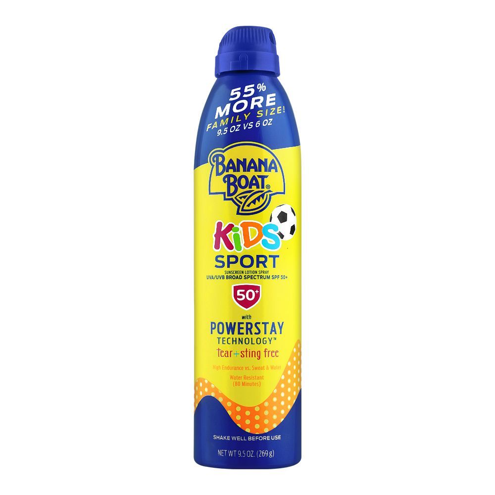 Banana Boat Kids Sports SPF50+ Sunscreen Lotion Spray, Water Resistant, 269g - Main Image