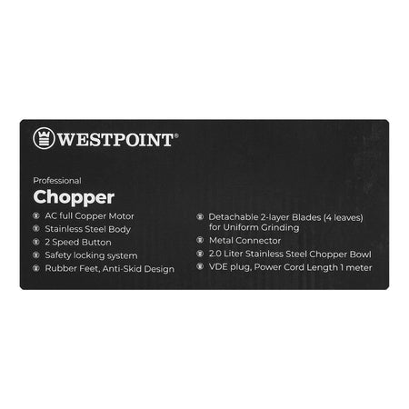 West Point Professional Chopper, 2.0 Liter Bowl, 500W, WF-1097 - Image 3