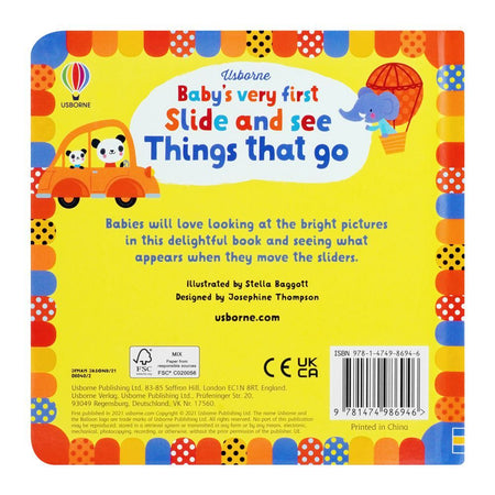 Usborne: Baby's Very First Slide & See Things That Go - Image 2