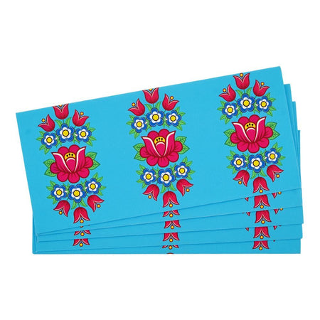 Star Shine Truck Art Blue Floral Printed Envelops Set, EE020 5-Pack - Image 2
