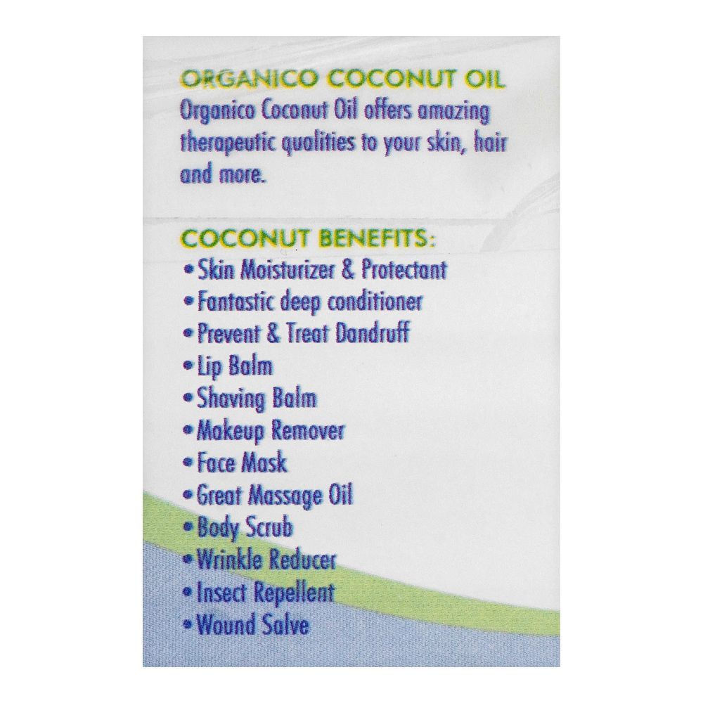 Organico Cold Pressed Coconut Oil, Bottle, 1 Liter - Image 3