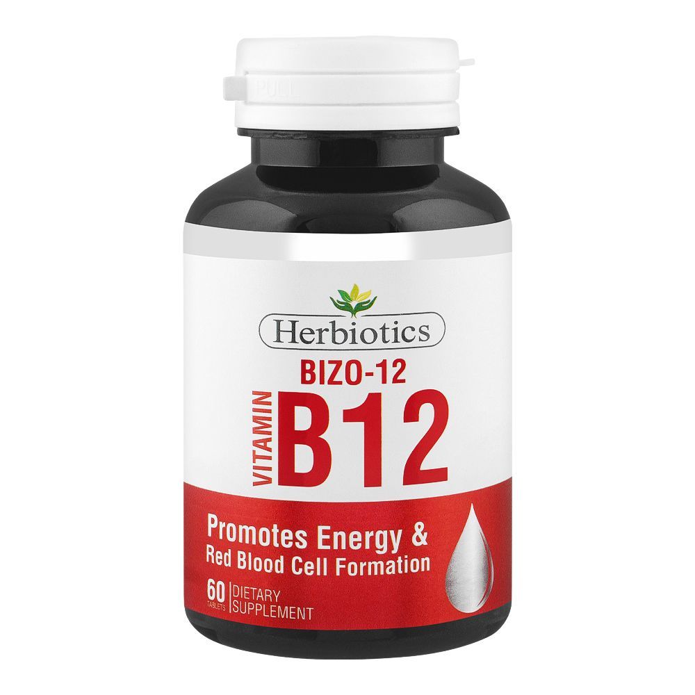 Herbiotics Bizo B-12 Supplement, Promotes Energy & Red Blood Cell Formation, 500mg, 60-Pack - Main Image