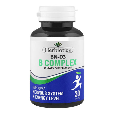Herbiotics BN-D3 B Complex Dietary Supplement, Improves Nervous System & Energy Level, 30-Pack - Main Image