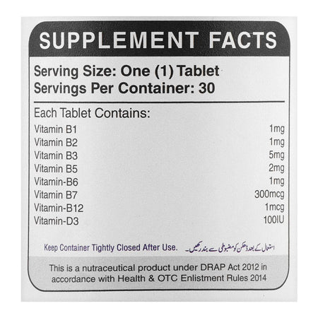 Herbiotics BN-D3 B Complex Dietary Supplement, Improves Nervous System & Energy Level, 30-Pack - Image 3