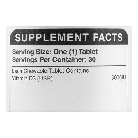 Herbiotics Calfint D Vitamin D3-5000IU Promotes Bone Health, Supplement Chewable Tablet, 30-Pack - Image 3