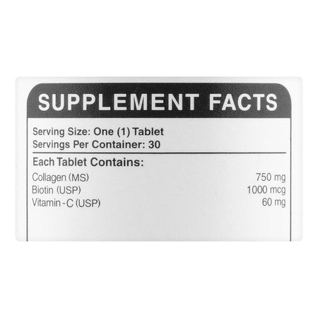 Herbiotics Collagen With Biotin & Vitamin C, For Healthy Skin, Hair & Nails, 750mg Dietary Supplement, 30-Pack - Image 3