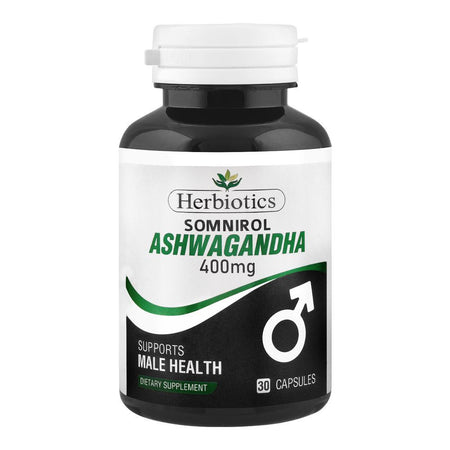Herbiotics Somnirol Ashwagandha, Supports Male Health, 400mg Dietary Supplement, 30-Pack - Main Image