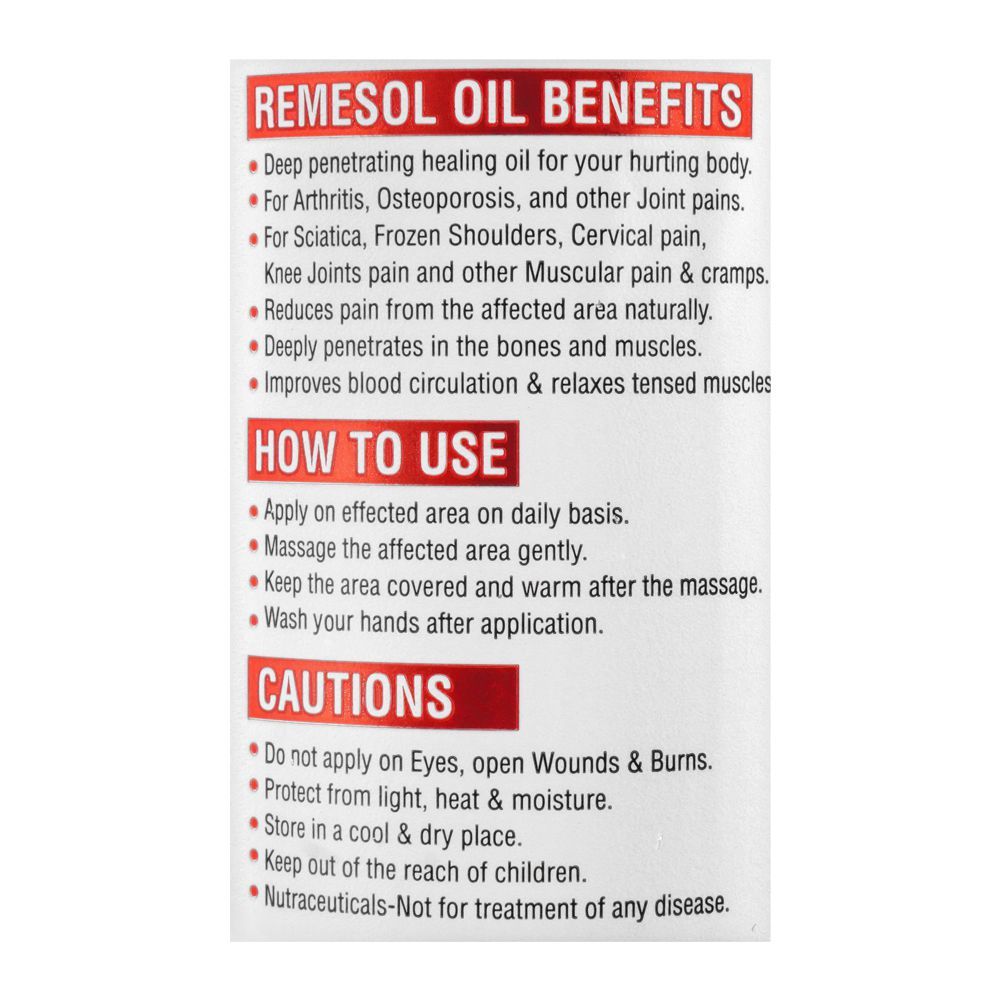 Herbiotics Remesol Pain Relief Massage Oil, Helps To Reduce Arthritis, 150ml - Image 3