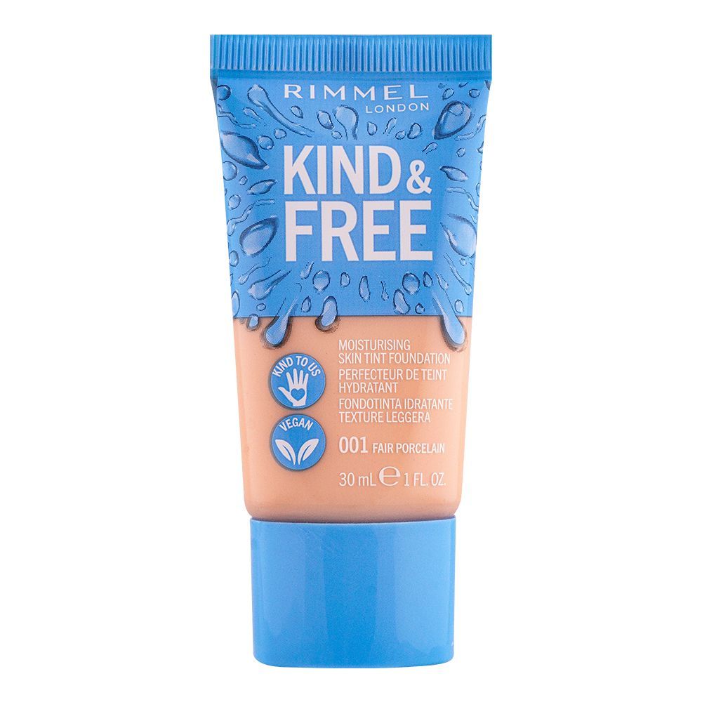 Rimmel Kind & Free Moisturizing Skin Tint Foundation, 001, Fair Porcelain, 30ml - Main Image