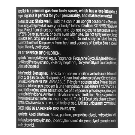 Krone Noir Ash Gas-Free Body Spray, For Men, 120ml - Image 3