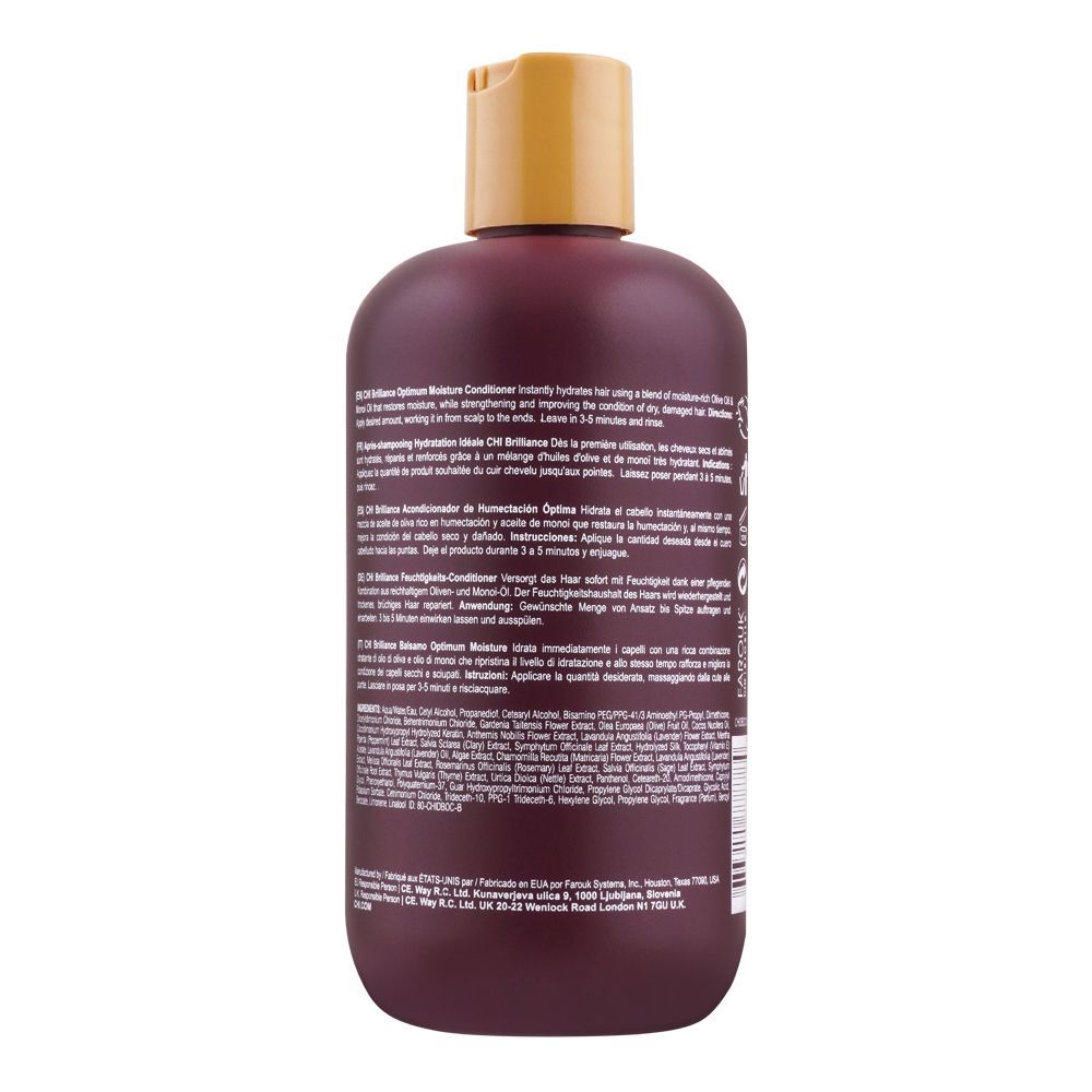 CHI Deep Brilliance Optimum Moisture Conditioner, Paraben Free, For All Hair Types, 355ml - Image 2
