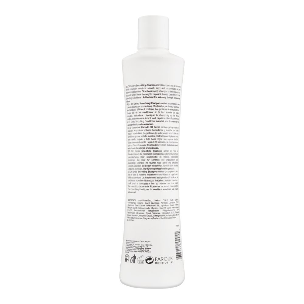 CHI Enviro Smoothing Shampoo, Sulfate & Paraben Free, For All Hair Types, 355ml - Image 2