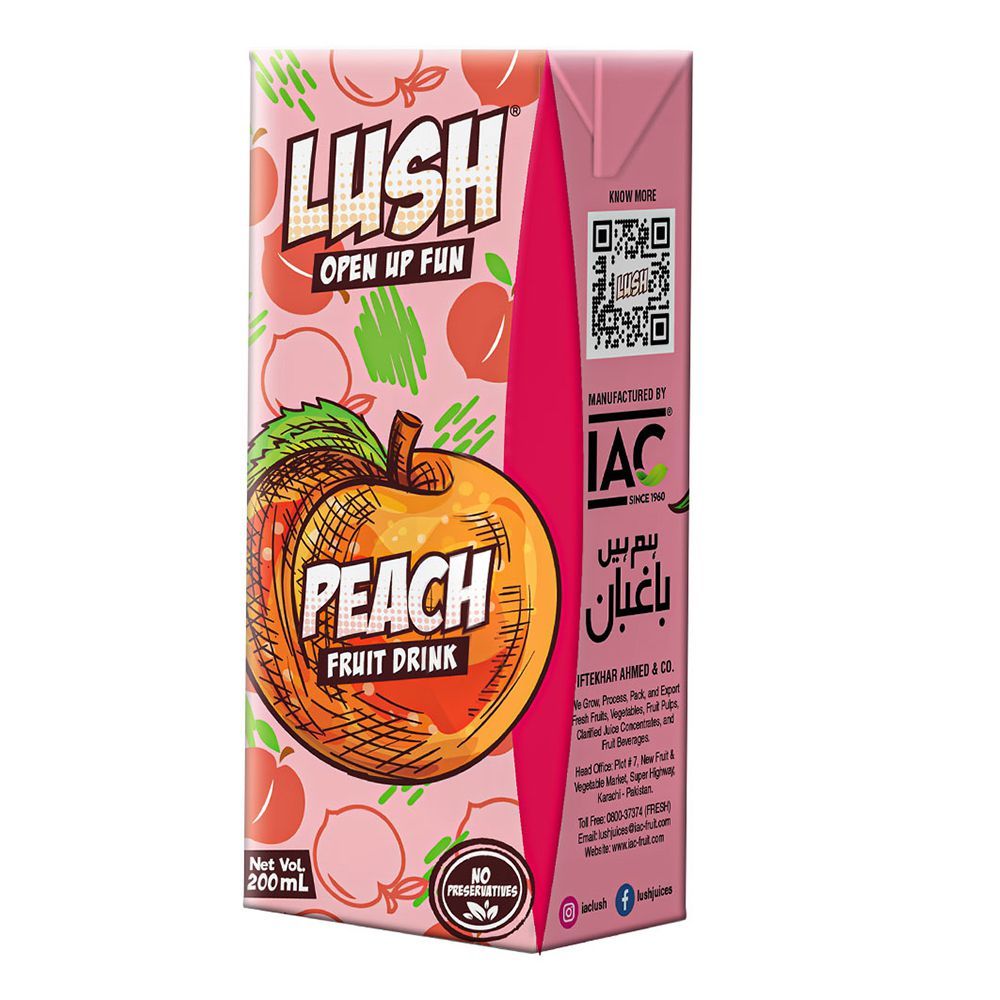 Lush Open Up Fun Peach Fruit Drink, 200ml - Main Image