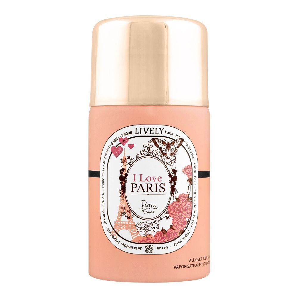 Lively Paris I Love Paris Body Spray, For Men, 250ml - Main Image