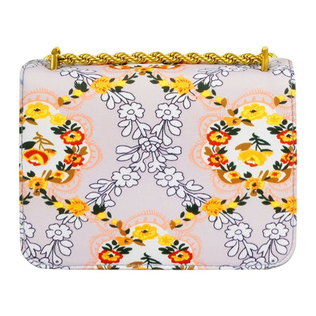 Clutch With Golden Chain, Floral Purple, TR908 - Image 2