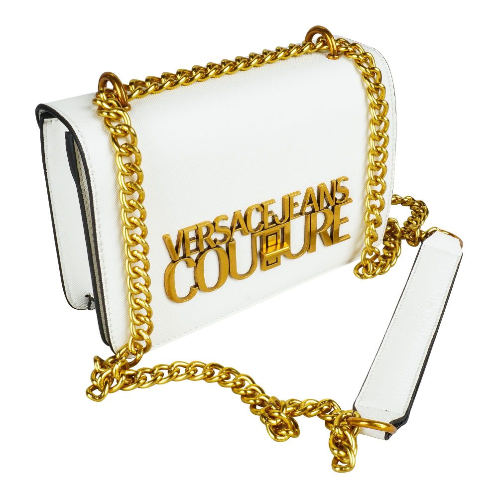 VRS Clutch, White, With Golden Chain, AV029 - Main Image