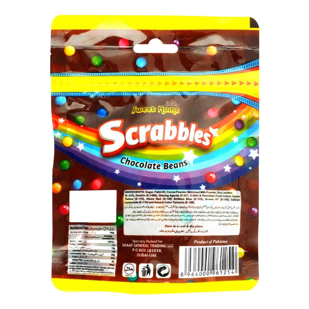 Sweet Home Scrabbles Chocolate Beans Pouch, 165g - Image 2
