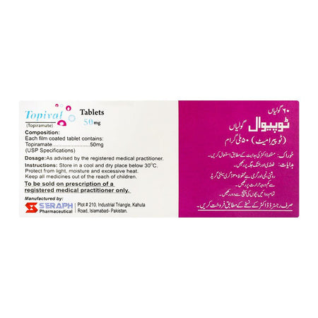 Seraph Pharmaceutical Topival Tablet, 50mg - Image 2