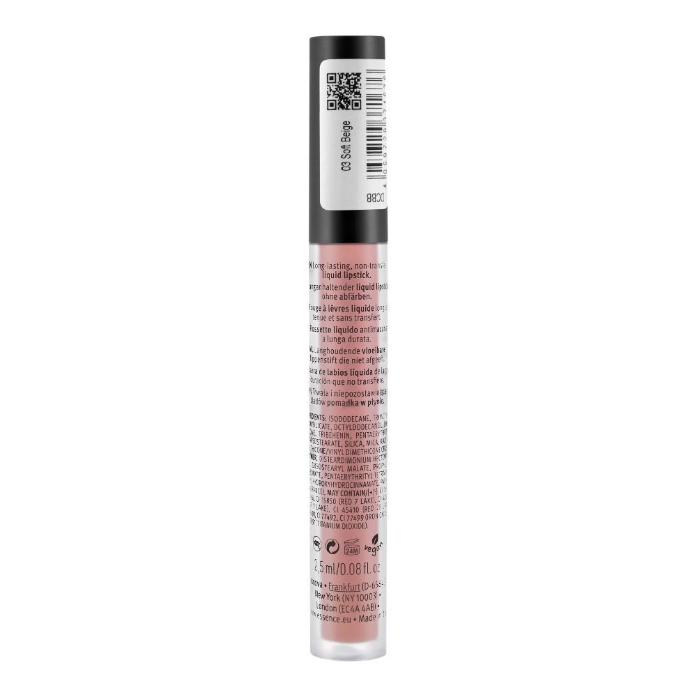 Essence 8H Matte Liquid Lipstick, 03, Soft Beige - Image 3