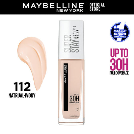 Maybelline New York SuperStay 30H Full Coverage Liquid Foundation, 30ml, 112 Natural Ivory - Main Image