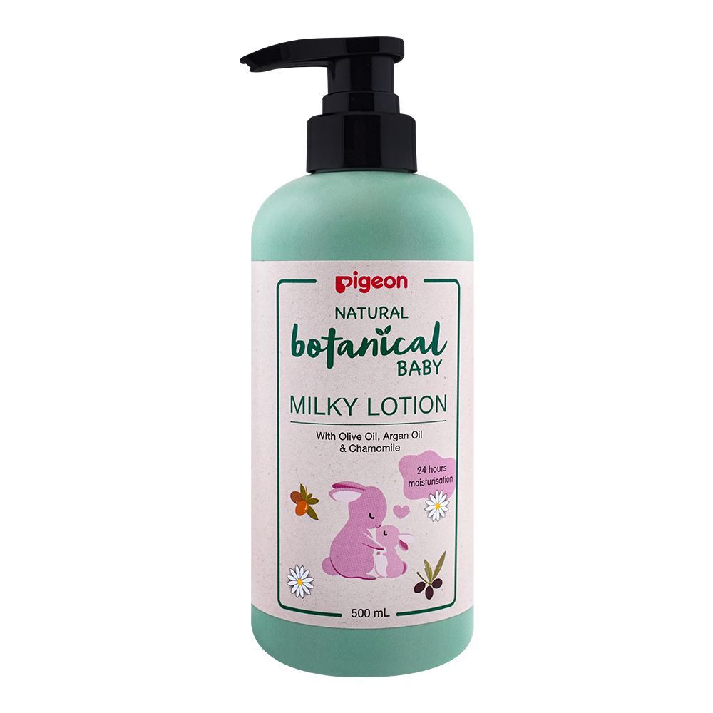 Pigeon Natural Botanical Olive Oil, Argan Oil & Chamomile Baby Milk Lotion, 500ml - Main Image