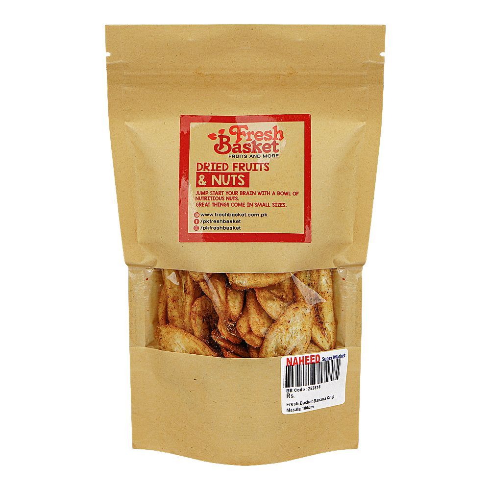 Fresh Basket Masala Banana Chips, 100g - Main Image