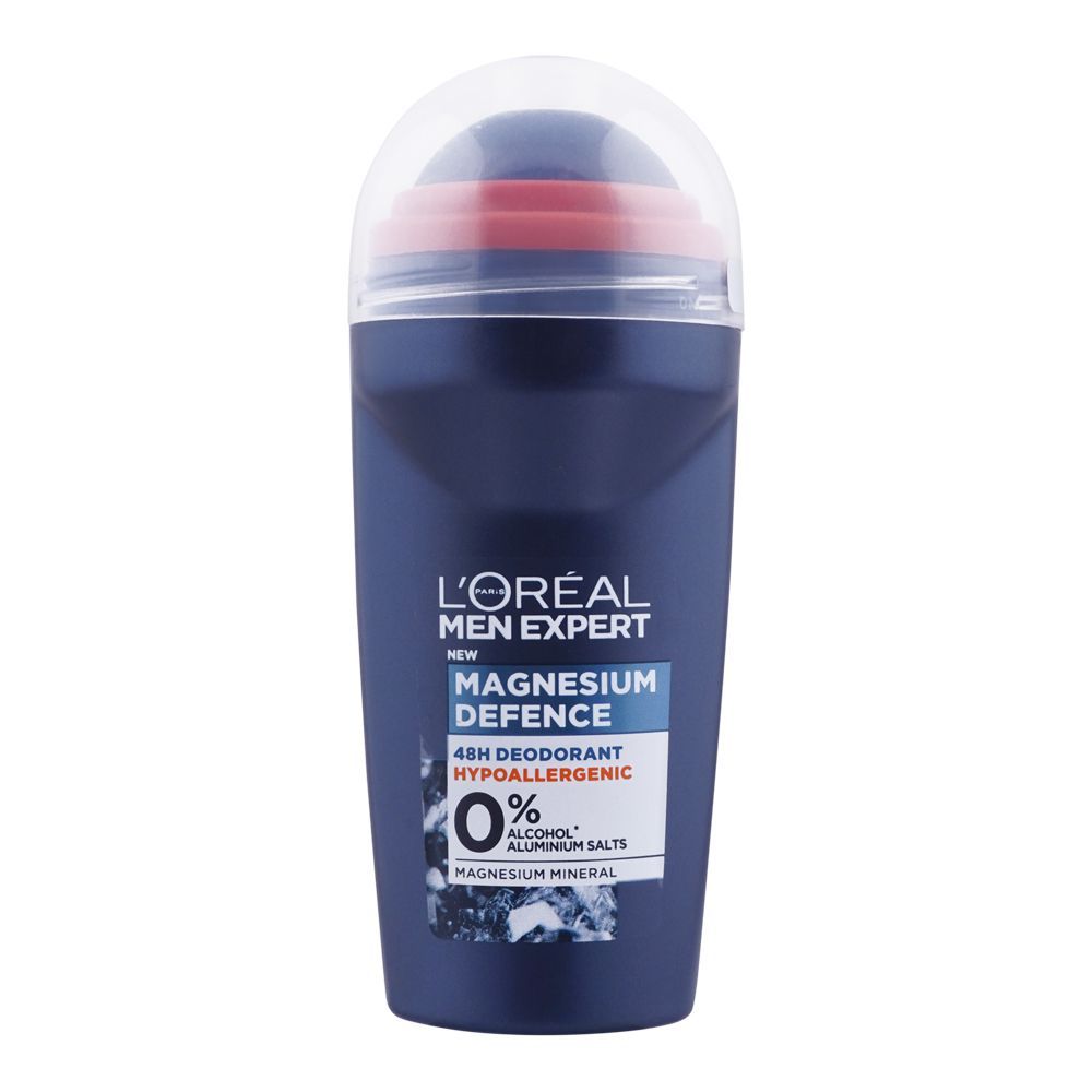 L'Oreal Paris Men Expert Magnesium Defence 48H Hypo-Allergenic XXL Roll On, For Men, 50ml - Main Image