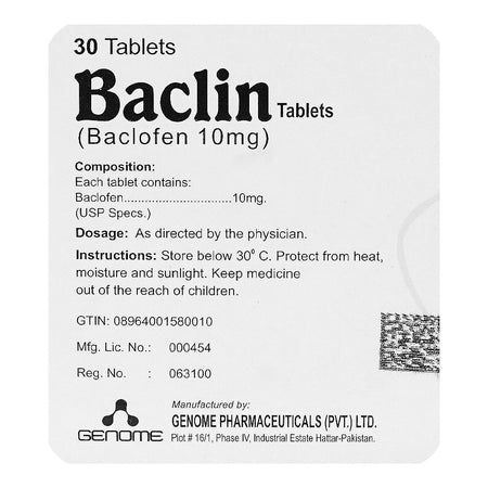 Rifa Pharma Baclin Tablet, 10mg, 30-Pack - Image 3