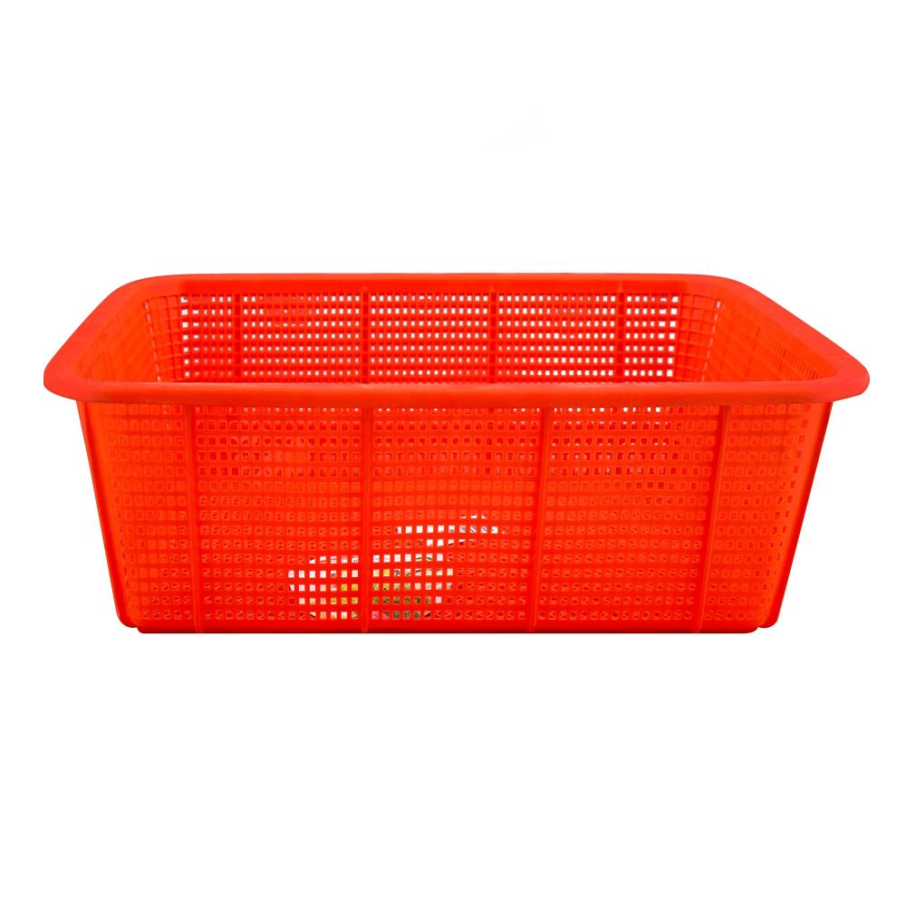 Lion Star Plastic Square Basket, 11.8 x 9.06 x 4.13 inches, Small, BPA Free, Red BW-26 - Main Image