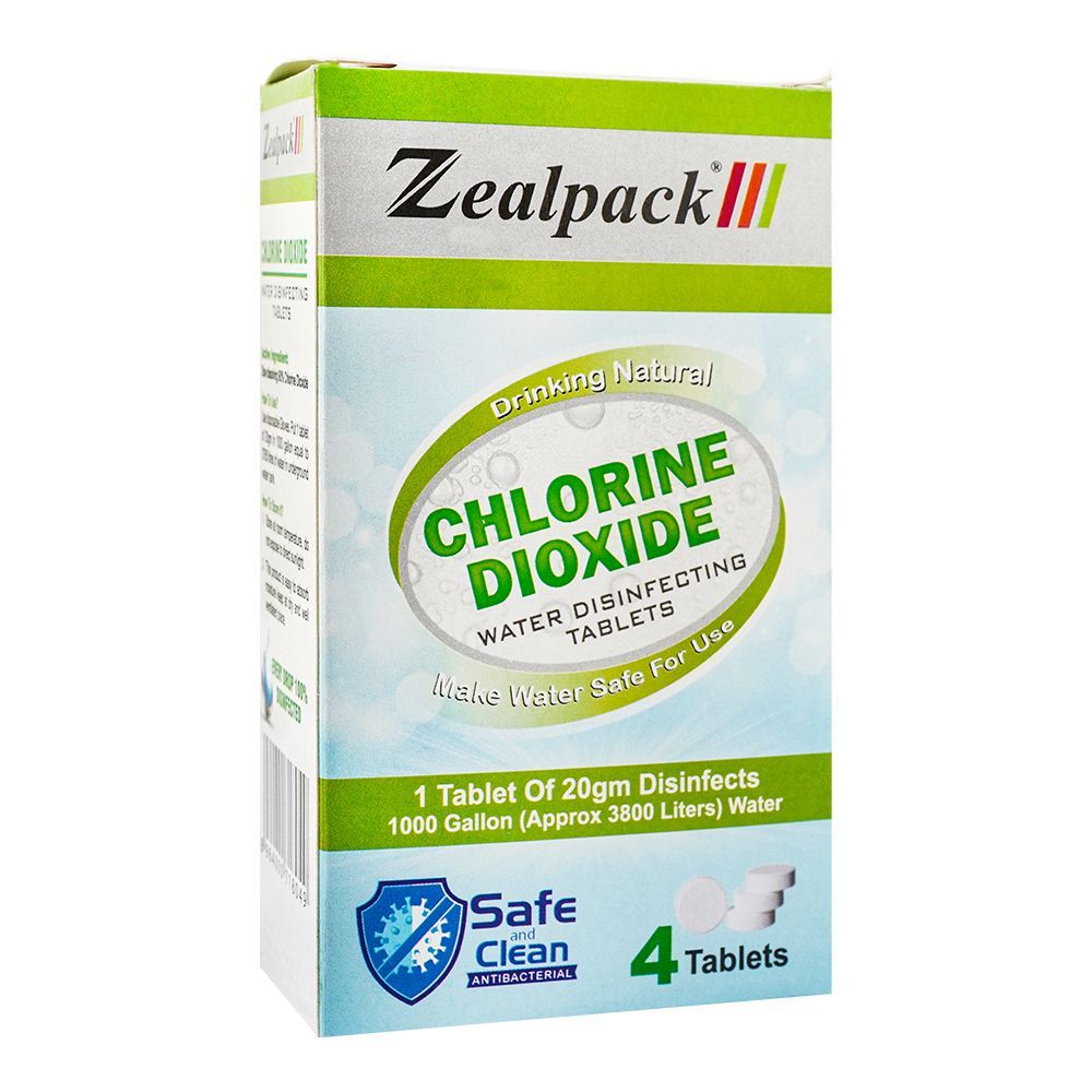 Zeal Pack Chlorine Dioxide Water Disinfecting Tablet, 20mg Each, 4-Pack - Main Image