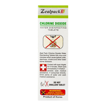 Zeal Pack Chlorine Dioxide Water Disinfecting Tablet, 20mg Each, 4-Pack - Image 2