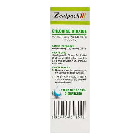 Zeal Pack Chlorine Dioxide Water Disinfecting Tablet, 20mg Each, 4-Pack - Image 3