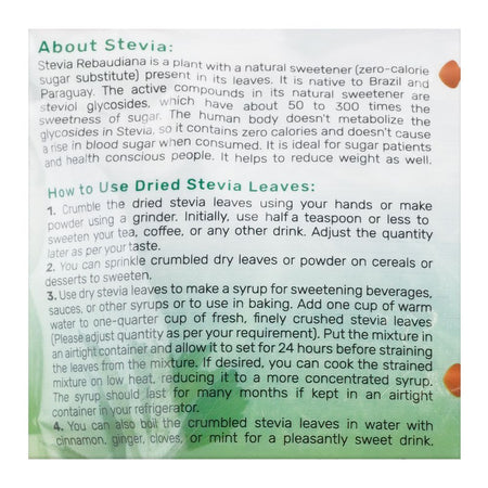 Taas Farms 100% Organic Stevia Leaves 50gm - Image 3